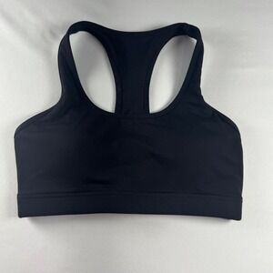 Lorna Jane Black Racerback Sports Bra Medium Impact Activewear Workout Gym